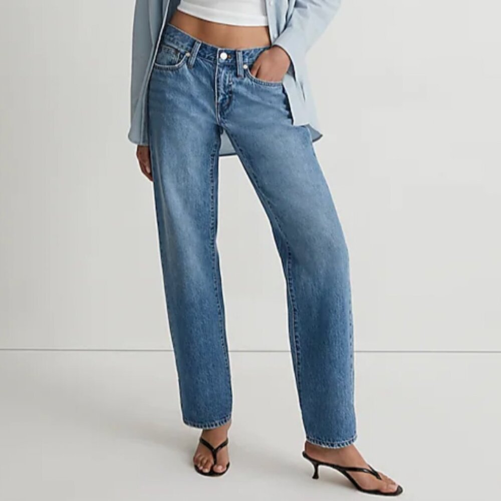 Madewell Low-Rise Baggy Straight Jean in Enley Wash (Size 29)